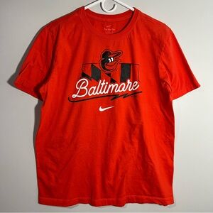 Nike MLB Baltimore Orioles Baseball Orange Short Sleeve T-Shirt Mens Large